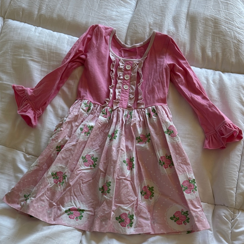 Eleanor Rose Pink and White Floral Dress